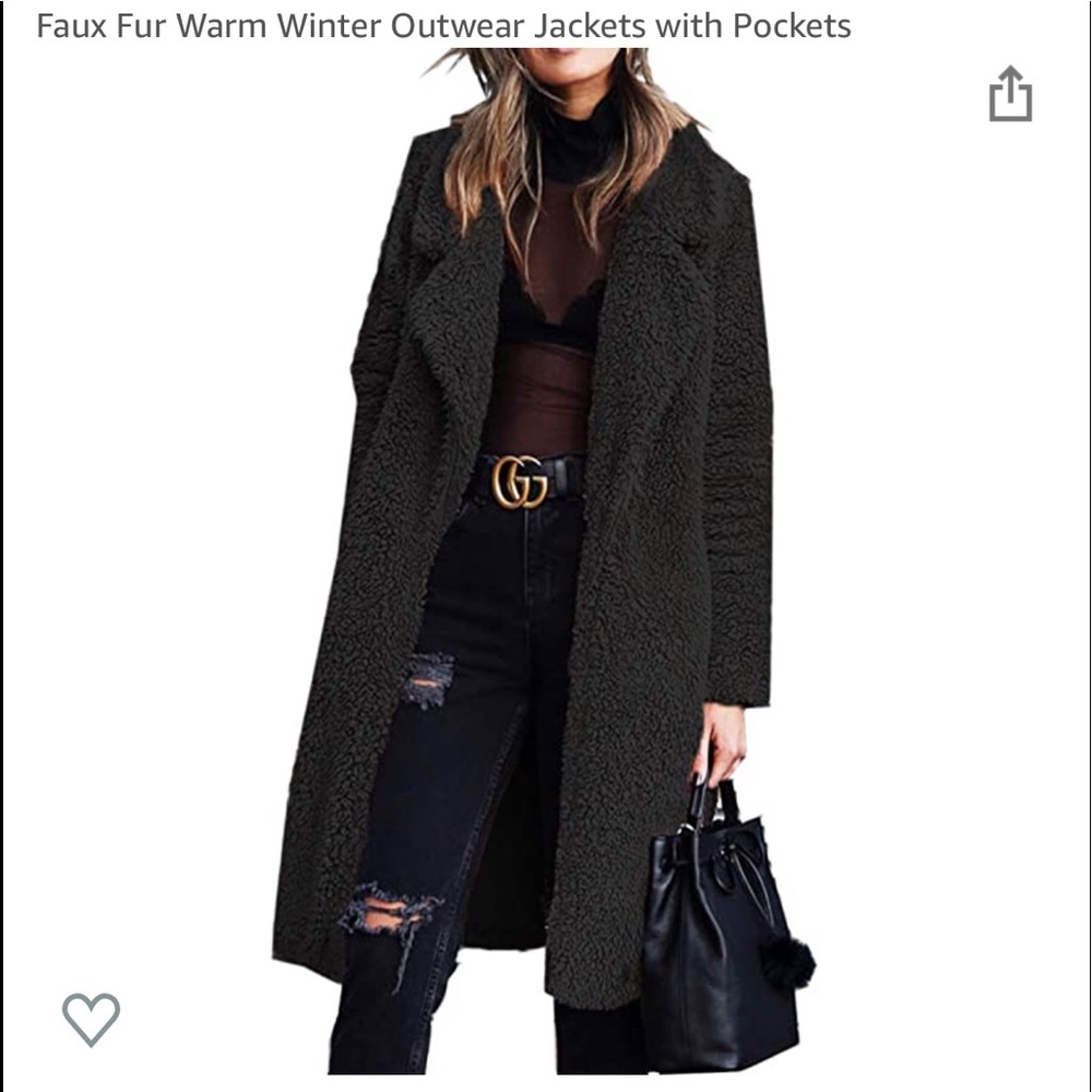 Women's Open Front Long Cardigan Coat Faux Fur